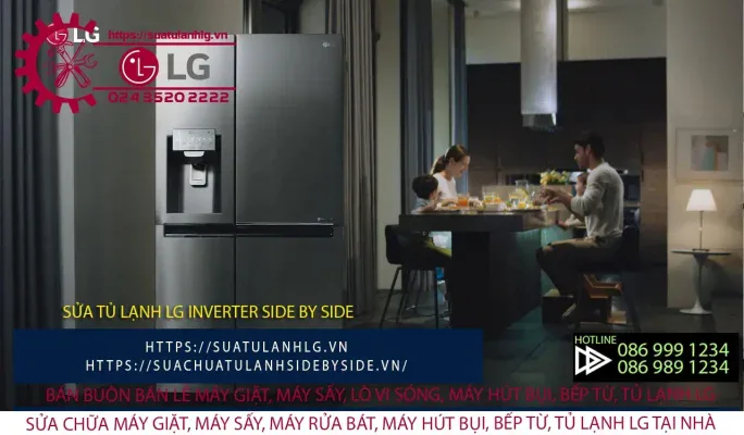 Inverter side-by-side LG refrigerator repair services. Trusted repair for LG refrigerators, washing machines, dryers, ovens, gas stoves, and other appliances. Contact our hotline for quick assistance.