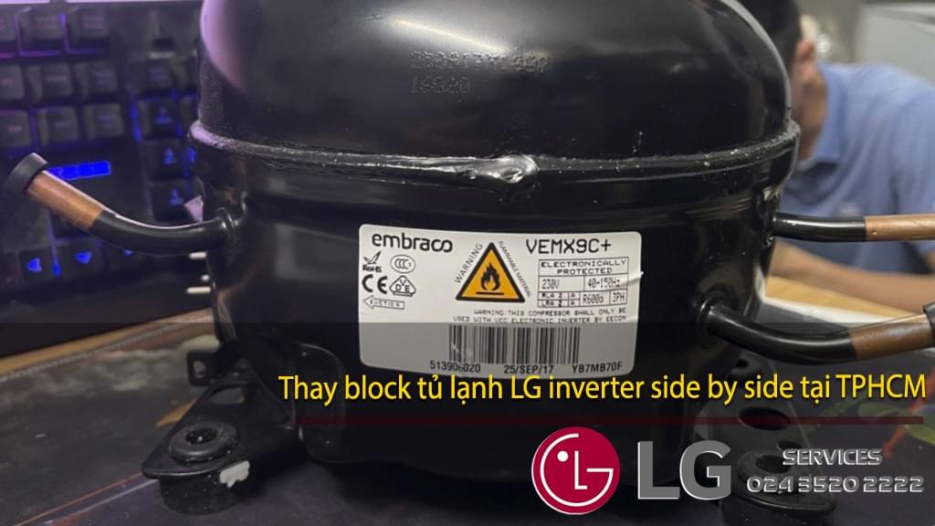 EMBRACO LG inverter side by side cooling compressor for refrigeration units.