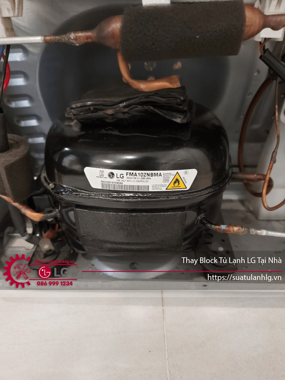 Refrigeration compressor for LG refrigerators with maintenance and repair service.